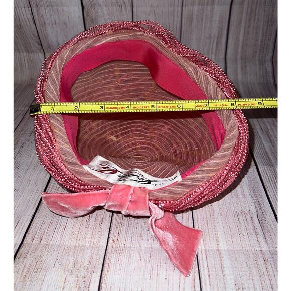 Vintage Mr. John Jr Turban Bow Hat 50s 60s Retro Pinup Pin Up Rockabilly Pink - Picture 9 of 11